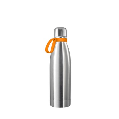 Thermotrinkflasche RETUMBLER-NIZZA, silber, Ring orange