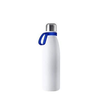 Thermotrinkflasche RETUMBLER-NIZZA, weiß, Ring blau