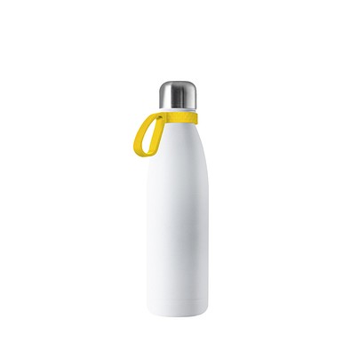 Thermotrinkflasche RETUMBLER-NIZZA, weiß, Ring gelb