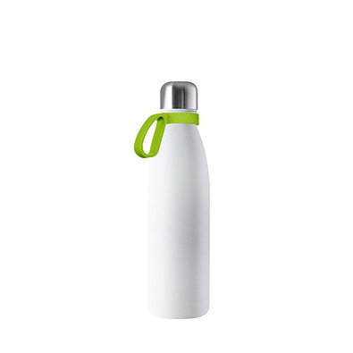 Thermotrinkflasche RETUMBLER-NIZZA, weiß, Ring hellgrün