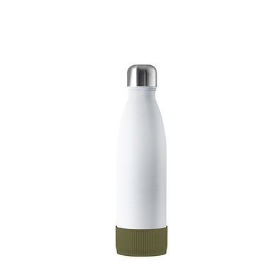 Thermotrinkflasche RETUMBLER-NIZZA, weiß, Sleeve dunkelgrün