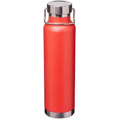 Thor 650 ml RCS-zertifizierte Kupfer-Vakuum Isolierflasche aus recyceltem Edelstahl, rot