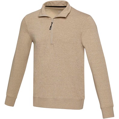 Tin Aware™ Pullover mit Half-Zip Reißverschluss aus recyceltem Material Unisex, Oatmeal, S