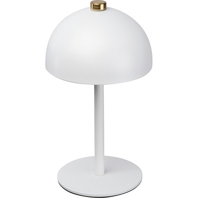Tischlampe aus Edelstahl , weiß