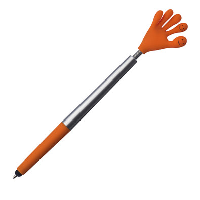 Touch-Kugelschreiber Smile-Hand, blaue Mine, Orange