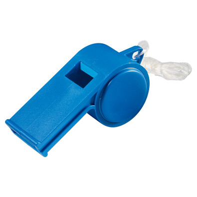 Trillerpfeife Sport mit Kordel, standard-blau PP