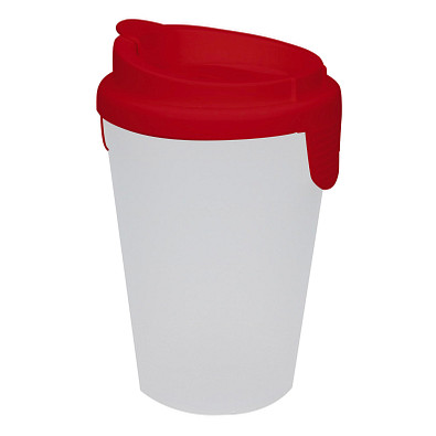 Trinkbecher Turin mit Deckel, 400 ml, standard-rot