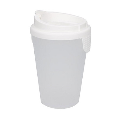 Trinkbecher Turin mit Deckel, 400 ml, weiß