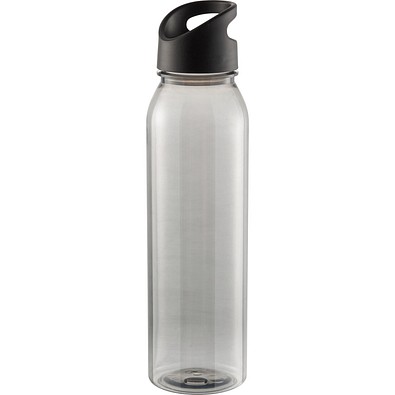 Trinkflasche Active Wave, 650 ml , RENEW, transparent-schwarz/schwarz