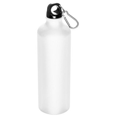 Aluminium-Trinkflasche mit Karabinerhaken, 800 ml, Weiß-Matt Aluminium-Trinkflasche mit Karabinerhaken, 800 ml, Weiß-Matt