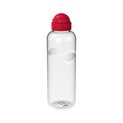 Trinkflasche Carve Junior, 1 l, RENEW, transparent/standard-rot