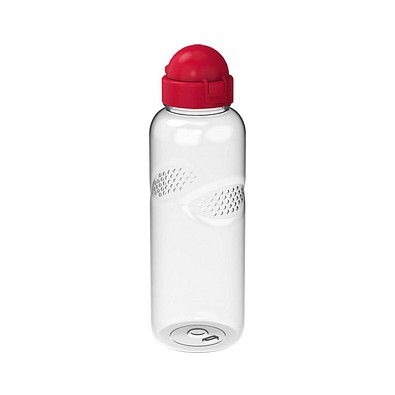 Trinkflasche Carve Junior, 700 ml, RENEW, transparent/standard-rot