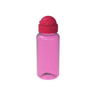Trinkflasche Junior, 400 ml, RENEW, transparent-rot/pink