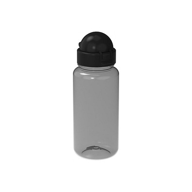 Trinkflasche Junior, 400 ml, RENEW, transparent-schwarz/schwarz