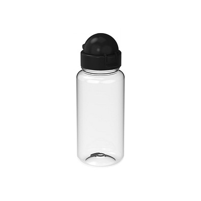 Trinkflasche Junior, 400 ml, RENEW, transparent/schwarz