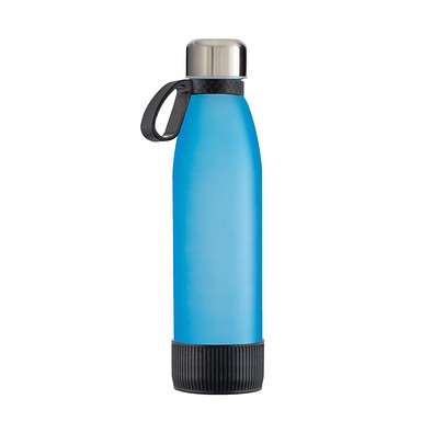 Trinkflasche RETUMBLER-myTOULON GLASS, hellblau/schwarz/schwarz