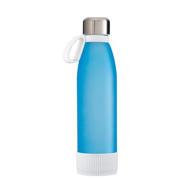 Trinkflasche RETUMBLER-myTOULON GLASS, hellblau/weiß/weiß