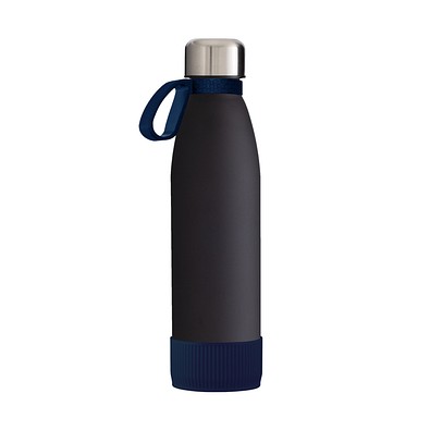 Trinkflasche RETUMBLER-myTOULON GLASS, schwarz/dunkelblau/dunkelblau