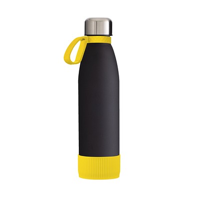 Trinkflasche RETUMBLER-myTOULON GLASS, schwarz/gelb/gelb