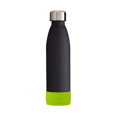Trinkflasche RETUMBLER-myTOULON GLASS, schwarz, Sleeve hellgrün