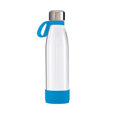 Trinkflasche RETUMBLER-myTOULON GLASS, transparent/hellblau/hellblau
