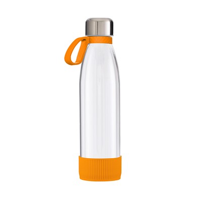 Trinkflasche RETUMBLER-myTOULON GLASS, transparent/orange/orange