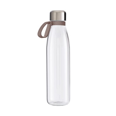 Trinkflasche RETUMBLER-myTOULON GLASS, transparent, Ringbraun