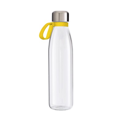 Trinkflasche RETUMBLER-myTOULON GLASS, transparent, Ringgelb