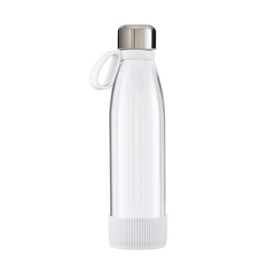 Trinkflasche RETUMBLER-myTOULON GLASS, transparent/weiß/weiß