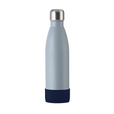 Trinkflasche RETUMBLER-myTOULON, grau, Sleeve dunkelblau