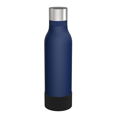 Trinkflasche RETUMBLER-myTOULON II 820, dunkelblau, Sleeve schwarz
