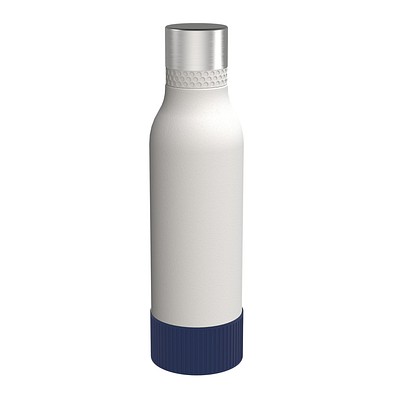 Trinkflasche RETUMBLER-myTOULON II 820, weiß, Sleeve dunkelblau