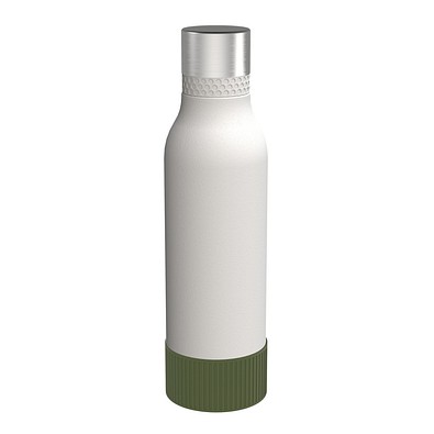 Trinkflasche RETUMBLER-myTOULON II 820, weiß, Sleeve dunkelgrün