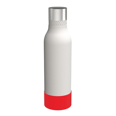 Trinkflasche RETUMBLER-myTOULON II 820, weiß, Sleeve rot