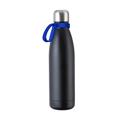 Trinkflasche RETUMBLER-myTOULON, schwarz, Ring blau