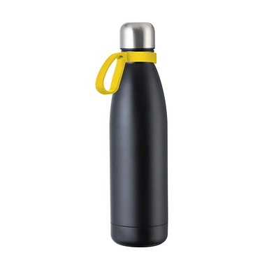 Trinkflasche RETUMBLER-myTOULON, schwarz, Ring gelb