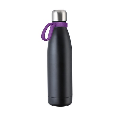 Trinkflasche RETUMBLER-myTOULON, schwarz, Ring lila