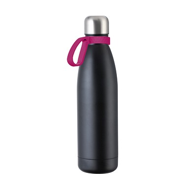 Trinkflasche RETUMBLER-myTOULON, schwarz, Ring magenta
