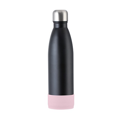 Trinkflasche RETUMBLER-myTOULON, schwarz, Sleeve rosa