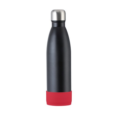 Trinkflasche RETUMBLER-myTOULON, schwarz, Sleeve rot