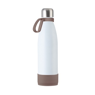 Trinkflasche RETUMBLER-myTOULON, weiß/braun/braun