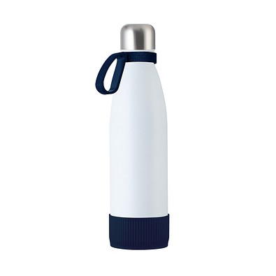 Trinkflasche RETUMBLER-myTOULON, weiß/dunkelblau/dunkelblau