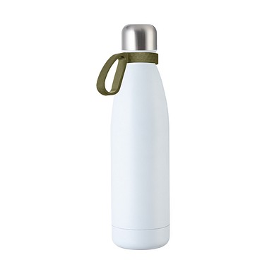 Trinkflasche RETUMBLER-myTOULON, weiß, Ring dunkelgrün