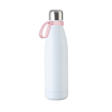 Trinkflasche RETUMBLER-myTOULON, weiß, Ring rosa