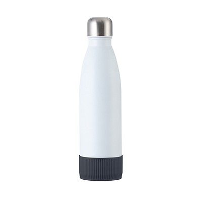 Trinkflasche RETUMBLER-myTOULON, weiß, Sleeve anthrazit