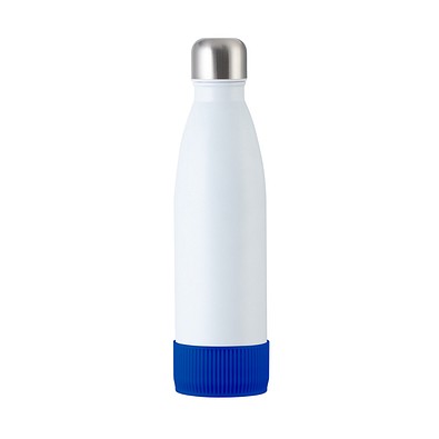 Trinkflasche RETUMBLER-myTOULON, weiß, Sleeve blau