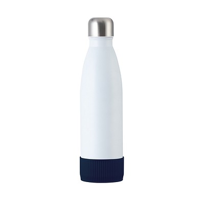 Trinkflasche RETUMBLER-myTOULON, weiß, Sleeve dunkelblau