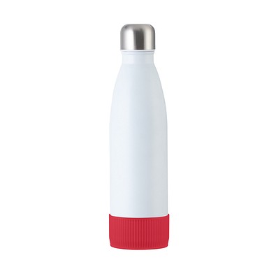 Trinkflasche RETUMBLER-myTOULON, weiß, Sleeve rot