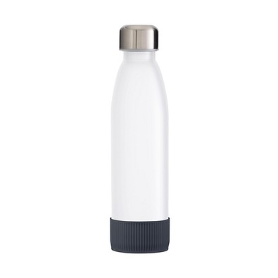 Trinkflasche RETUMBLER-TOULON GLASS, weiß, Sleeve anthrazit