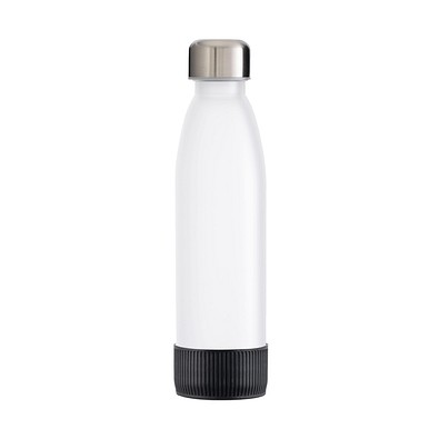 Trinkflasche RETUMBLER-TOULON GLASS, weiß, Sleeve schwarz